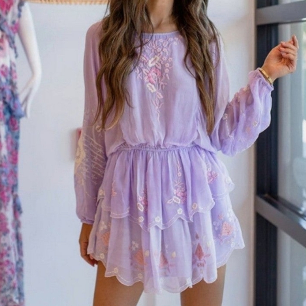 Bridgely Dress in Amethyst by LoveShackFancy NWT Medium